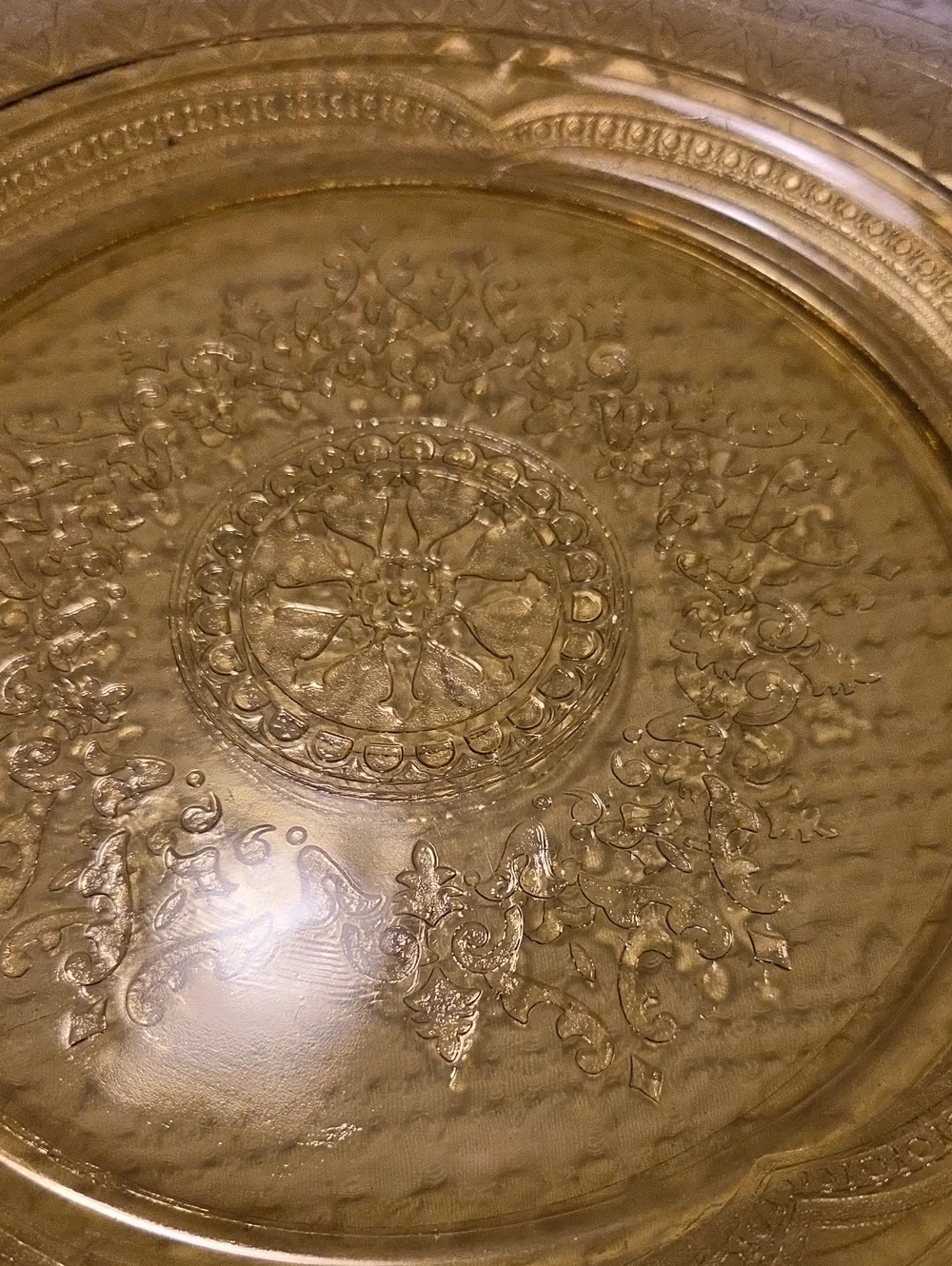 Vintage Federal Glass Patrician Spoke Pattern Dinner Plate Set Of 2